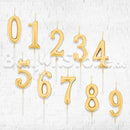 Golden Number Party Candles - PLEASE SELECT NUMBER