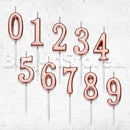 RoseGold Number Party Candles - PLEASE SELECT NUMBER