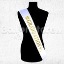 Graduation Sash - White