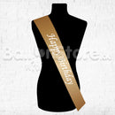 Birthday Sash Gold - With Black Letter