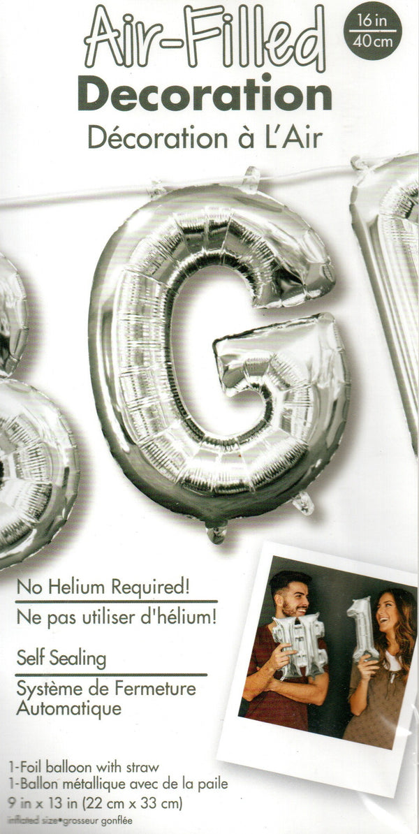 16inch Letter G Silver -  NON FLYING Air-Filled Only