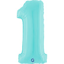 Number 1 Pastel Blue 40inc Helium Filled