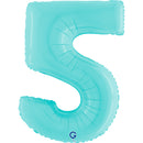 Number 5 Pastel Blue 40inc Helium Filled