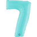 Number 7 Pastel Blue 40inc Helium Filled