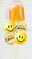 Cheers! Beer Mug  with Smiley Balloon Bouquet