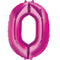 Number Zero Dark  Pink Helium Filled Balloon