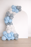 Blue &white Balloon Garland With Backdrop