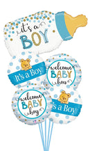 Its A  Boy All foil balloon bouquet with weight