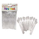 12-Pieces 11cm Clear Plastic Spoons, Mini Dessert Cutlery