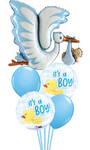 Cicogna Celeste, Its A Boy Inflated Balloon Bouquet With Weight