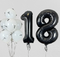 Any Age  Black Number & White latex Balloon with Bow