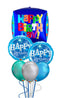 Bright Happy Birthday Cube Chrome Bouquet