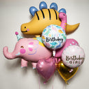 Pink Brachiosaurus,  Stegosaurus  Jumbo  Birthday Foil Balloon Bouquet