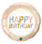 Qualatex 18in Happy Birthday Metallic Dots Round Foil Balloon (Multicoloured) (18in)