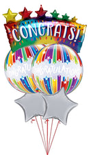 Congrats Bubbles  Balloon silver star With weight
