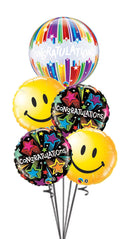 Congratulation with Smiley All Foil Balloon Bouquet With weight