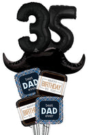 Ever Dad & Jumbo Mustache Happy Birthday  DAD Balloon With Number