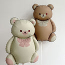 Pink  & Brown Magic Bear Balloons with Bows,