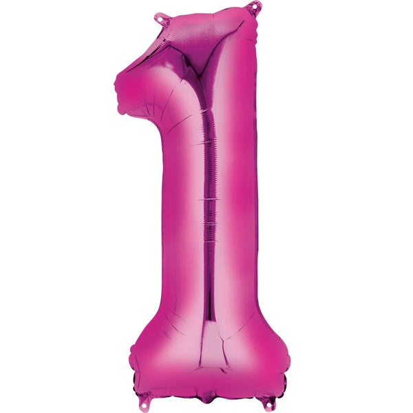 Number One  Dark Pink Helium Filled