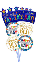 Happy Fathers Day Inflated Foil Balloon Bouquet With weight