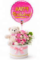 Birthday flowers, Teddy & Balloon