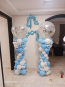 Baby Blue BOY Organic Classic Roman Balloon Pillar with 30inches CUSTOM - TEXT PRE-ORDER 1DAY In Advance