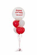 Personalized Red & white   Balloons with Balloon Stuff inside -PRE-ORDER 1DAY In Advance