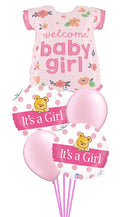 Baby Girl Onesie, Inflated  with Helium Balloon  bouquet