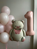 Any number Pink Magic Bear Balloon bouquet with weight