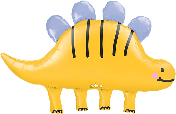 Happy Yellow Stegosaurus Foil Balloon