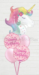 Unicorn Pink Happy Birthday Bouquet With weight
