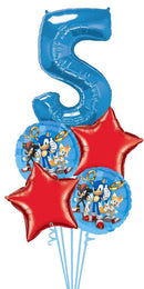 Any Single  Blue Number With Sonic Balloon Bouquet With Weight