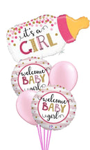 Its A Girl New Born Helium Balloon Bouquet With Weight
