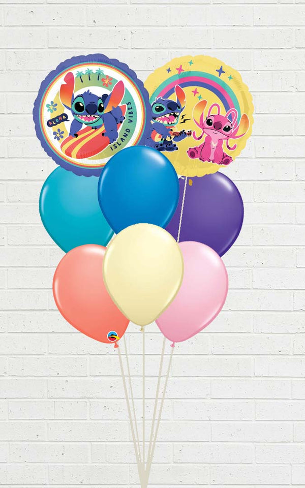 Disney Lilo & Stitch Colorful Balloon Bouquet With Weight
