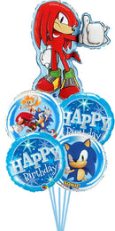 Sonic - Knuckles Blue Birthday Balloon Bouquet