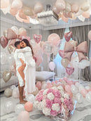 Beauty of Pink Balloons &  Hydrengea Flower Arrangement -