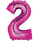 Number Two Dark pink Helium Filled