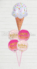 Ice Cream Birthday  Girl  Balloons With Weight