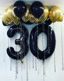 Black & chrome gold Ceiling Balloons