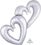 Entwined Hearts  Foil Balloon Silver
