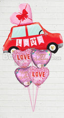 Love Red Stripes, Birthday Balloons Bouquet With Weight