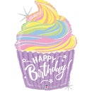 Pastel Birthday Cupcake With Helium