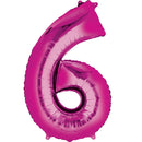 16inch Number 6 Pink  -NON FLYING Air-Filled Only