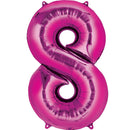 16inch Number 8 Pink -NON FLYING Air-Filled Only