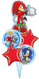 Sonic - Knuckles, Red Star Balloon Helium Inflation  Bouquet With Weight