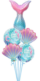 Birthday mermaid tail foil balloon Bouquet With Weight