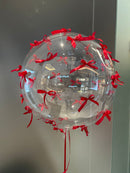 Aesthetic 24inches clear bobo balloon with Satin Bow PRE ORDER day
