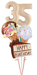 BDay Chocolate Cake Slice Balloon Bouquet With Two Number