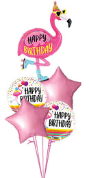 Flamingo Birthday Part Balloon Bouquet With weight