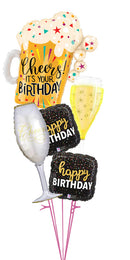 Birthday Fun Confetti Beer Balloon Bouquet